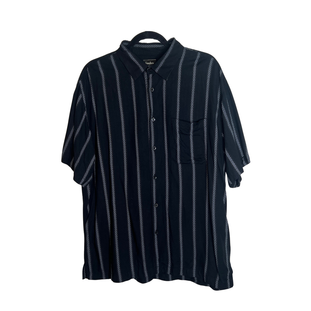 Vtg 90s Neiman Marcus Mens Silk Blend Shirt XL Striped Beachy Vacation Resort